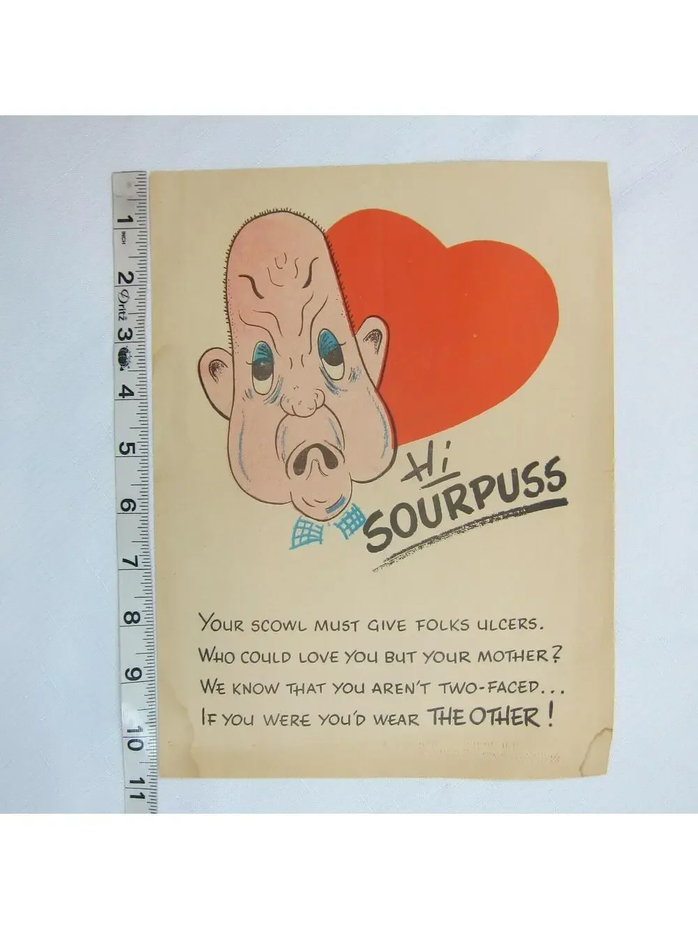 Vintage Vinegar Valentine Sourpuss Penny Dreadful Sarcasm Insult Poem Ephemera